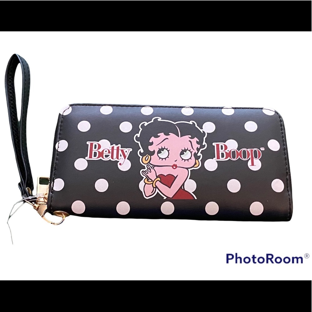 NWT•Betty Boop Black Cell Phone Wallet/Wristlet
